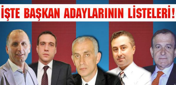 Trabzonspor Başkan Adaylar ve listeleri